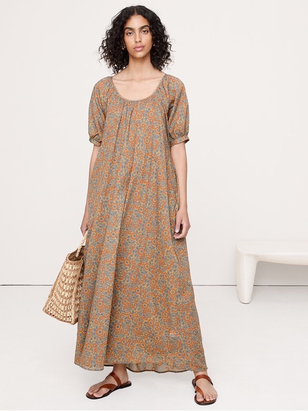 Banana Republic Lightweight Cotton Scoop-Neck Maxi Dress NWOT XL Cottagecore NEW